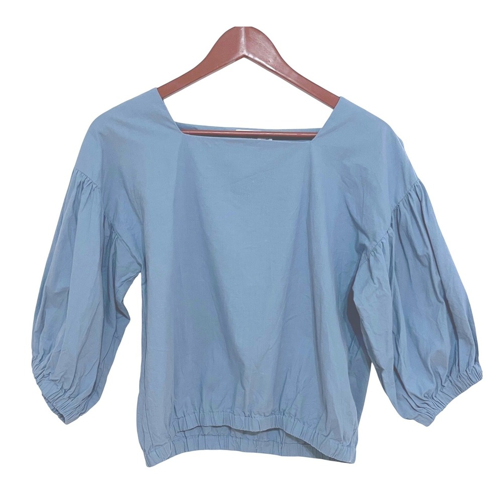 DIARTE Spain‎ women's shirt top blouse puff sleeve organic cotton